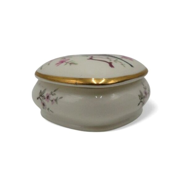 PALISSY England Porcelain Trinket Box Heart-Shaped with Bird Design Vintage - Picture 6 of 10